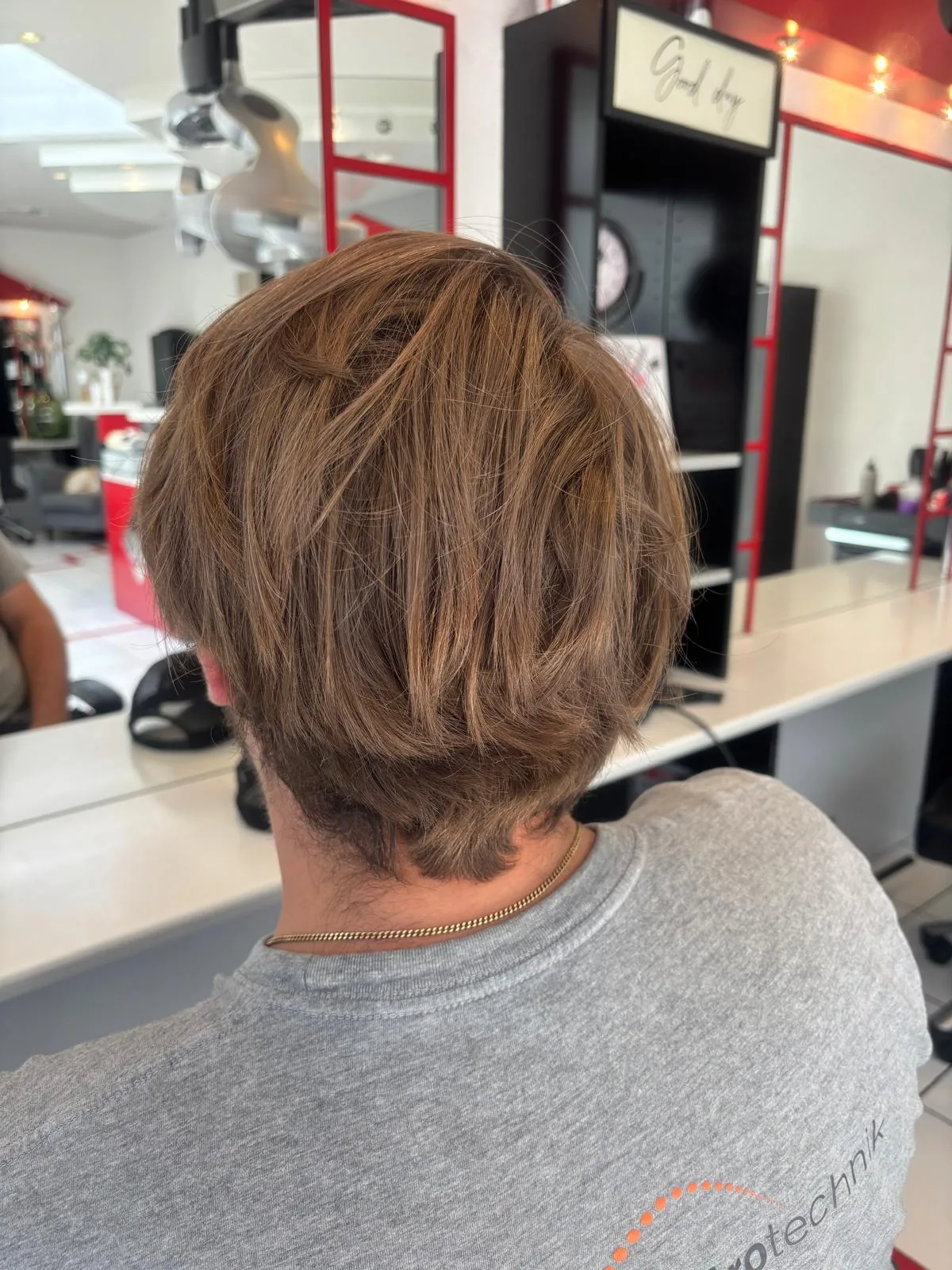 Männerhaar vor Schnitt und Mêches