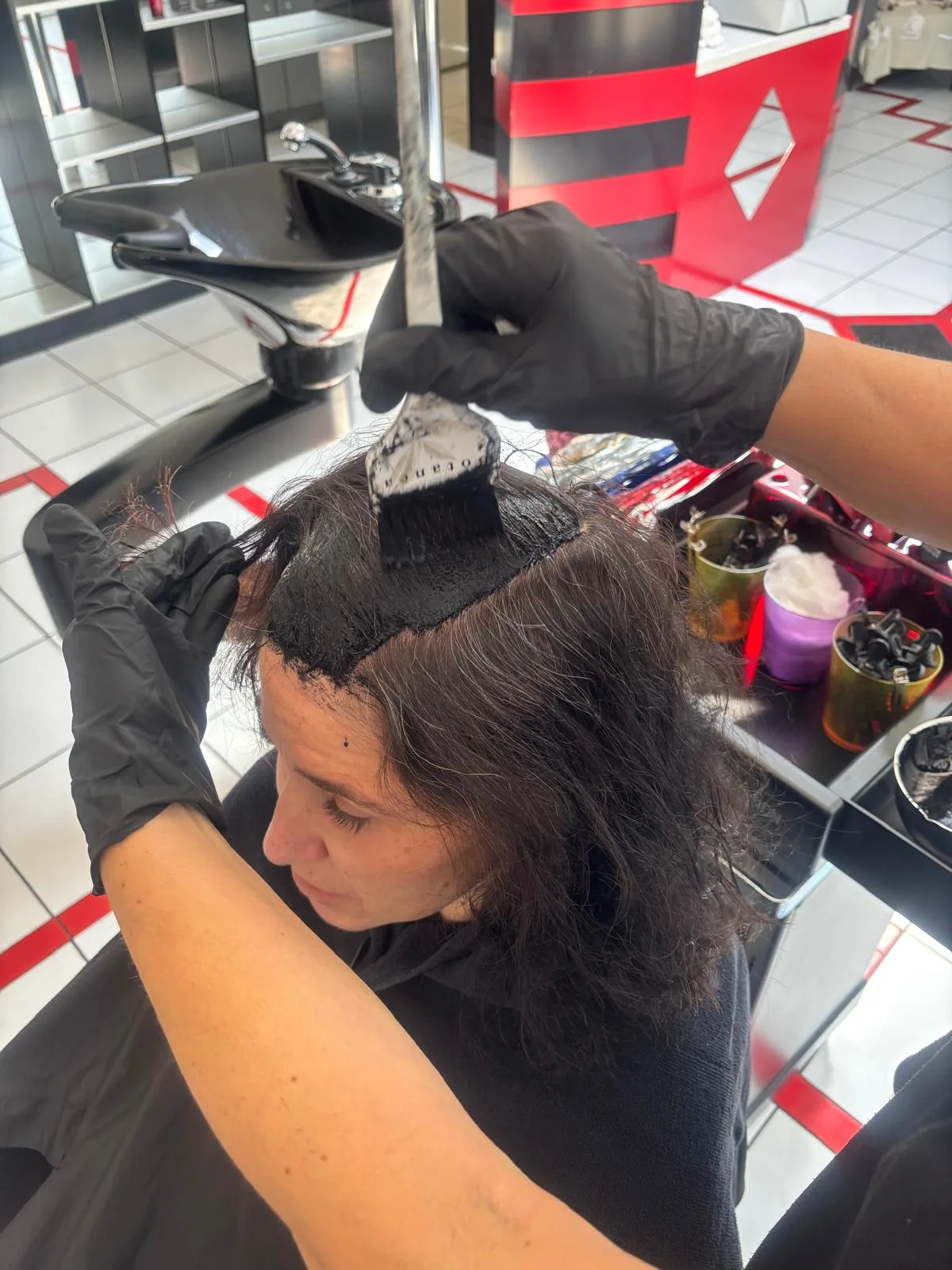 Auftragen der Naturhaarfarbe